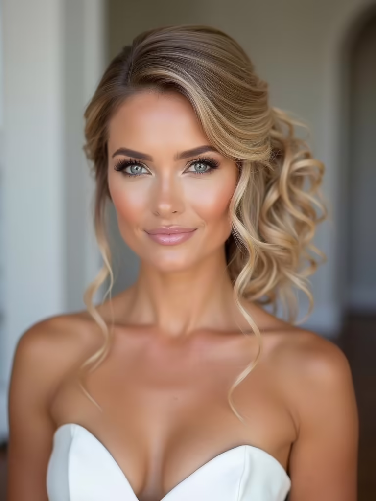 elegant side swept updos