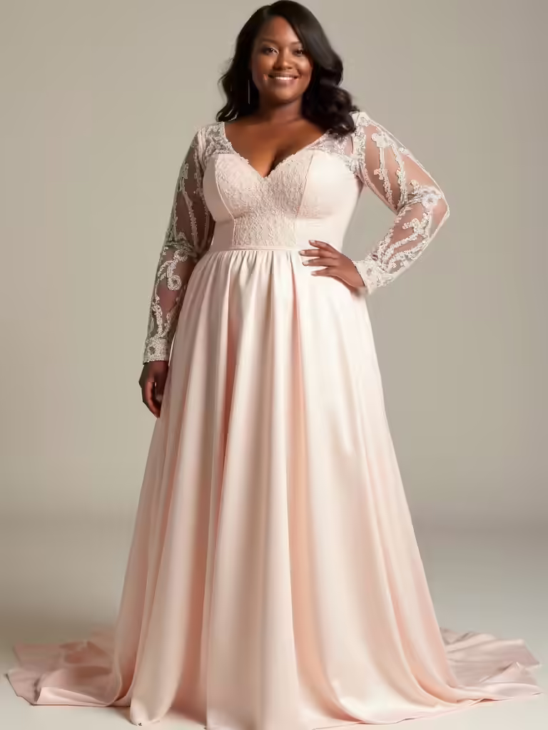 elegant sleeved plus size dresses