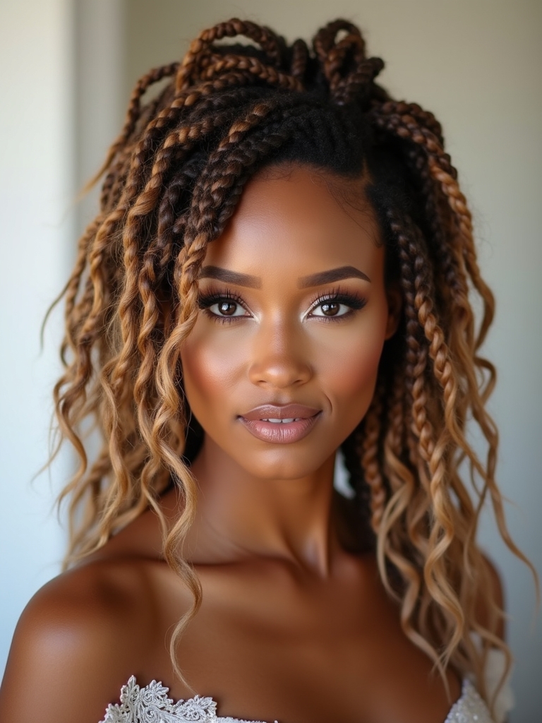 elegant structured dreadlock styling