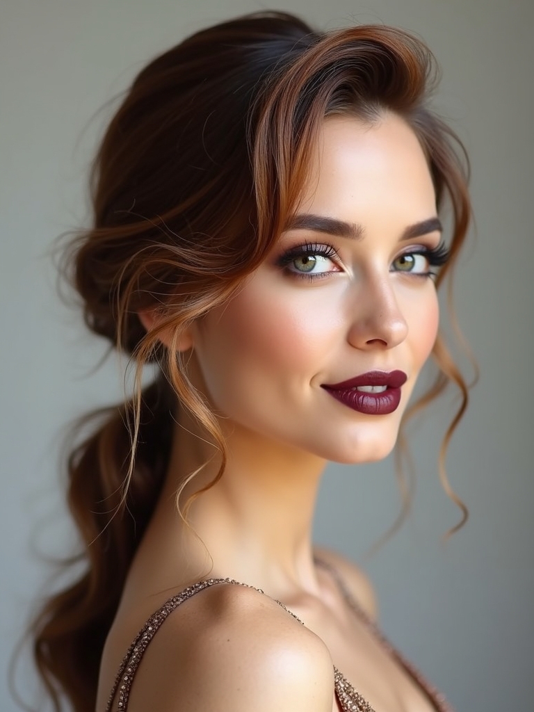 elegant textured low ponytail