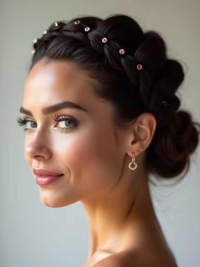 elegant twisted crown bun