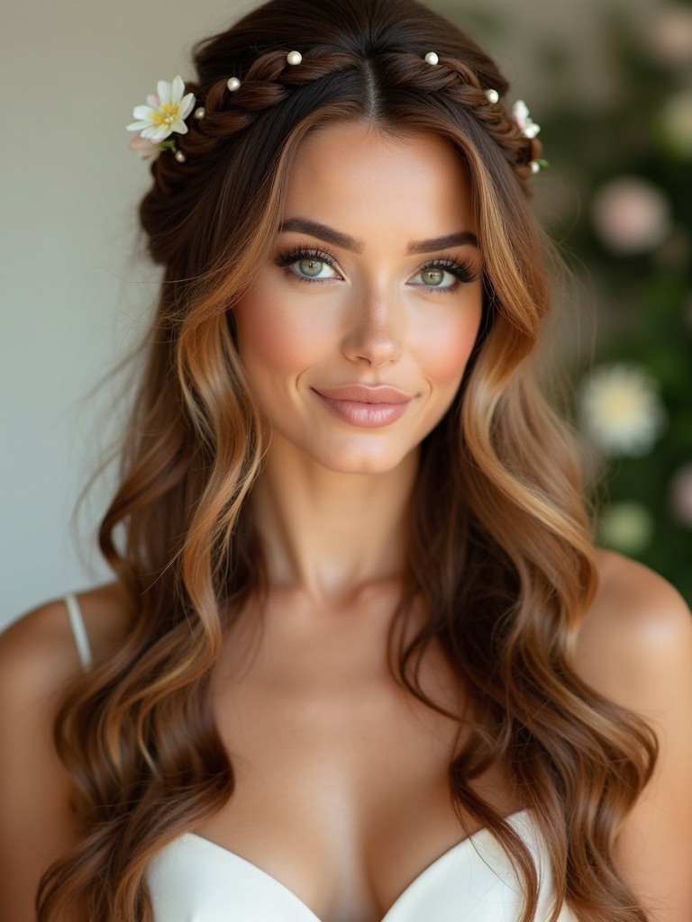 elegant wrap around floral braids