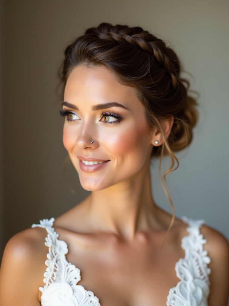 ethereal braided crown bun