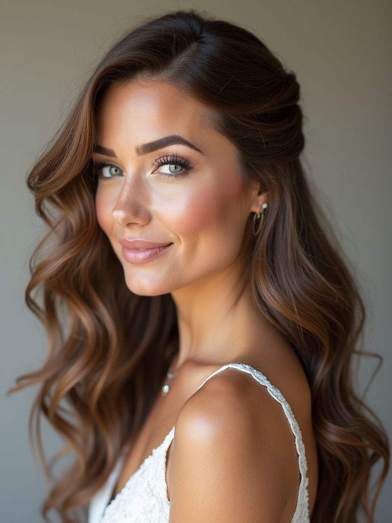 flowing waves or soft curls