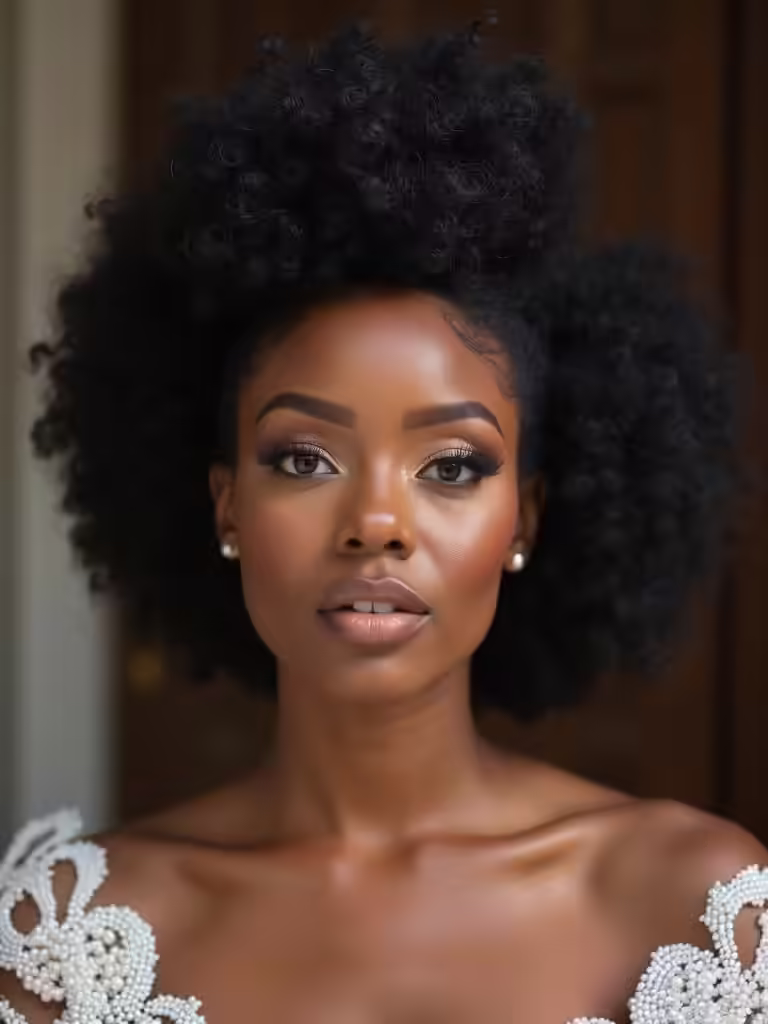 formal afro puffs style