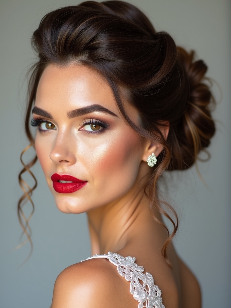 glamorous chignon bridal styles