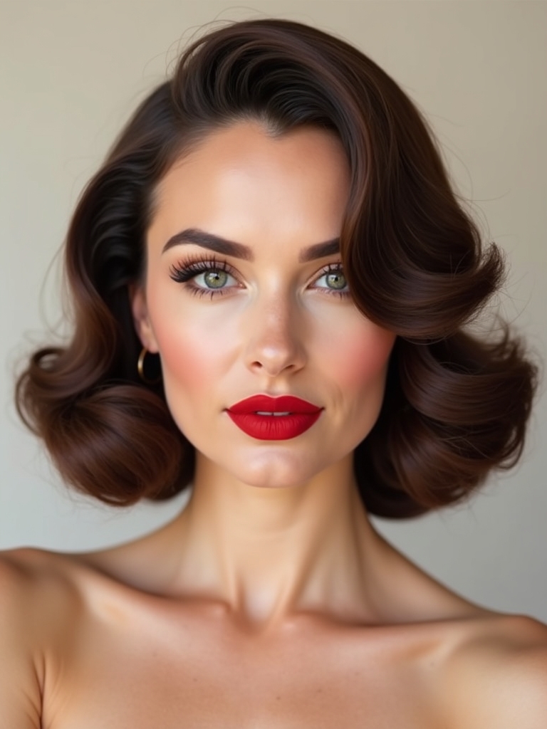 glamorous curls bold lips