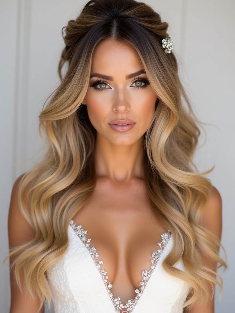 glamorous half up half down styles