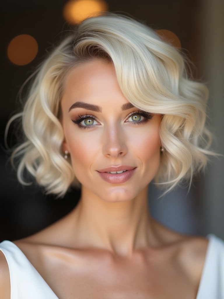 glamorous short hair weddings