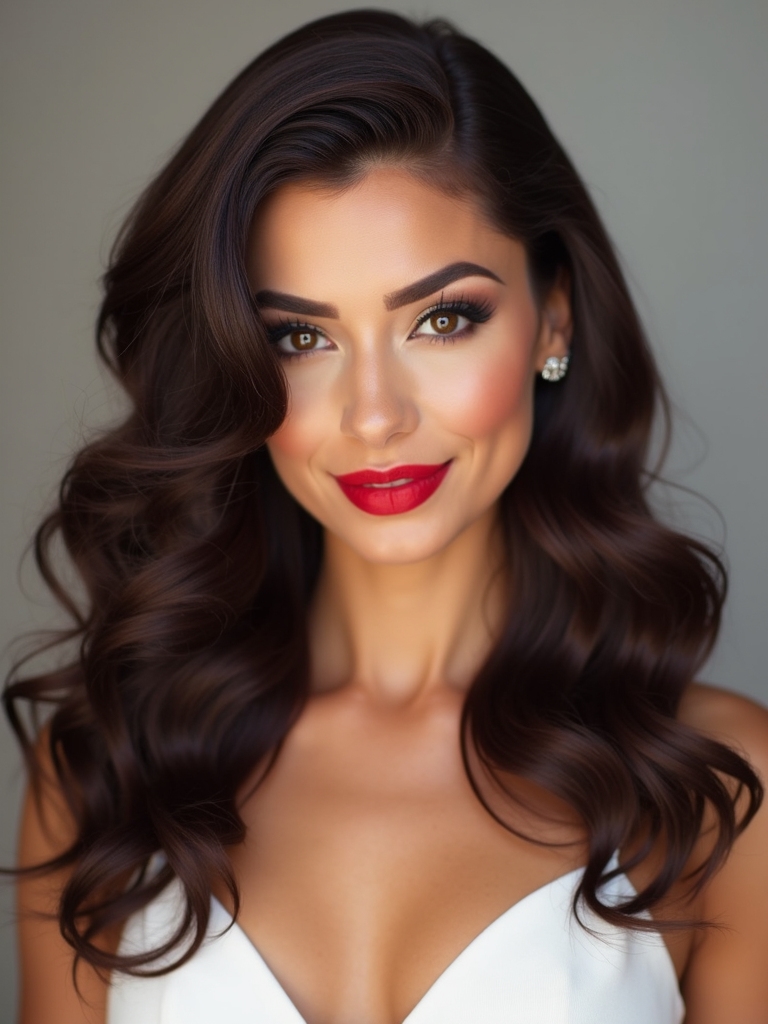 glamorous textured hollywood waves