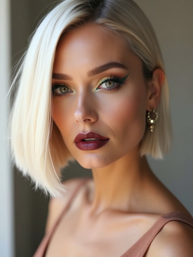 glossy bob for events