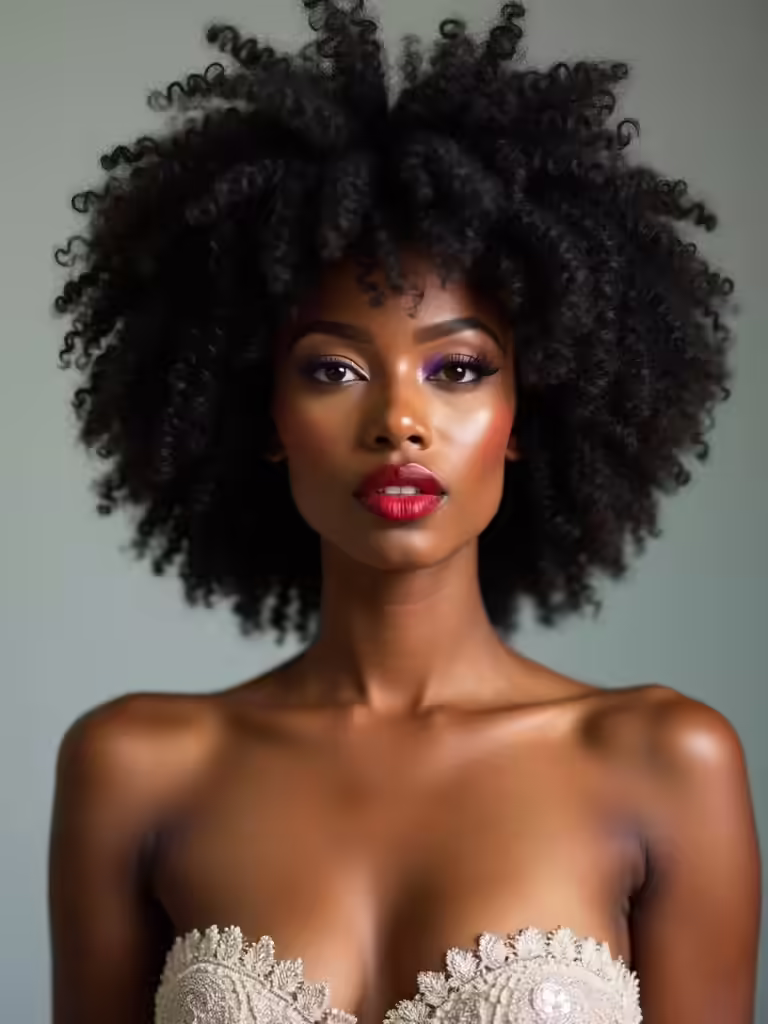 glossy defined bridal curls