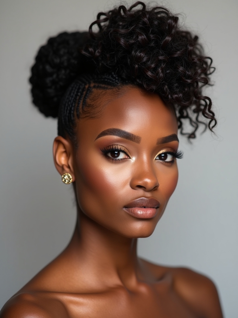 glossy sleek elongated updos