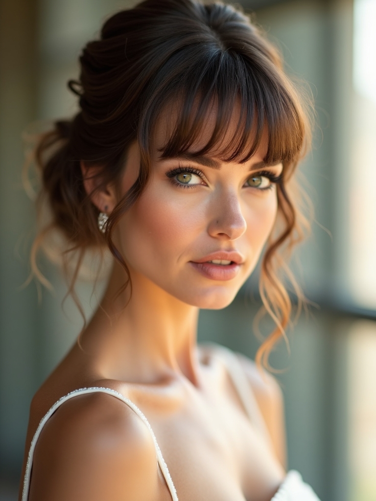 half up bangs hairstyle elegance