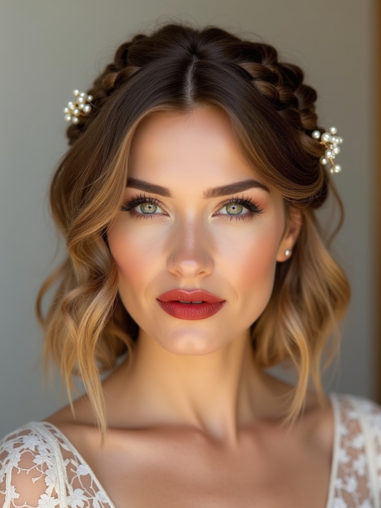 intricate braided wedding hairstyle