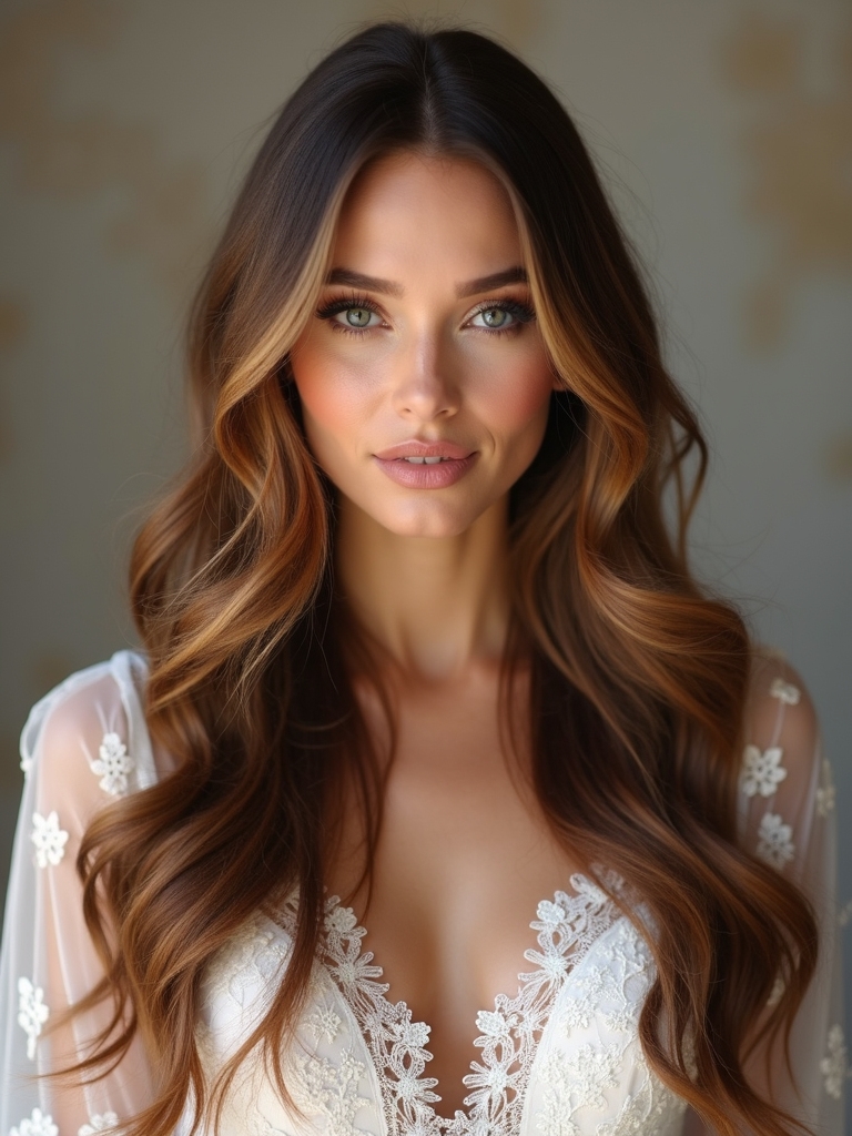 lace accents enhance bridal beauty