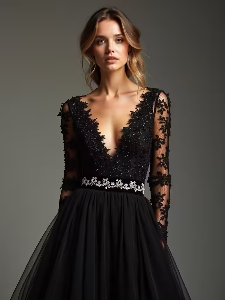 lace embellishments enhance elegance