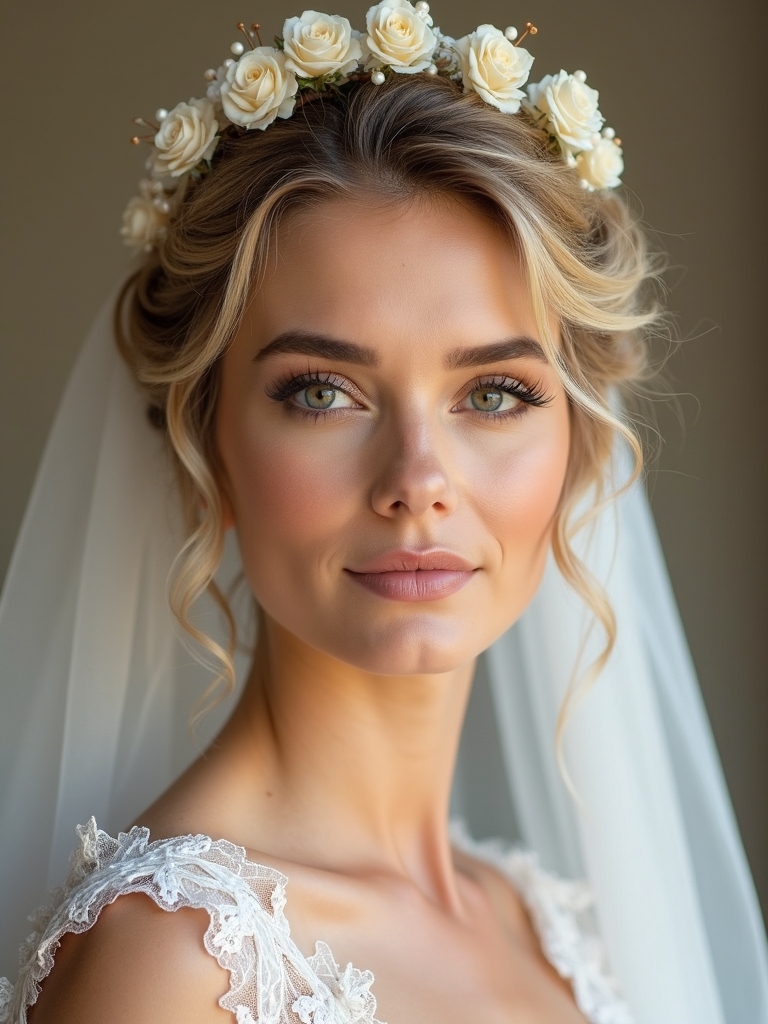 lace veils and floral crowns