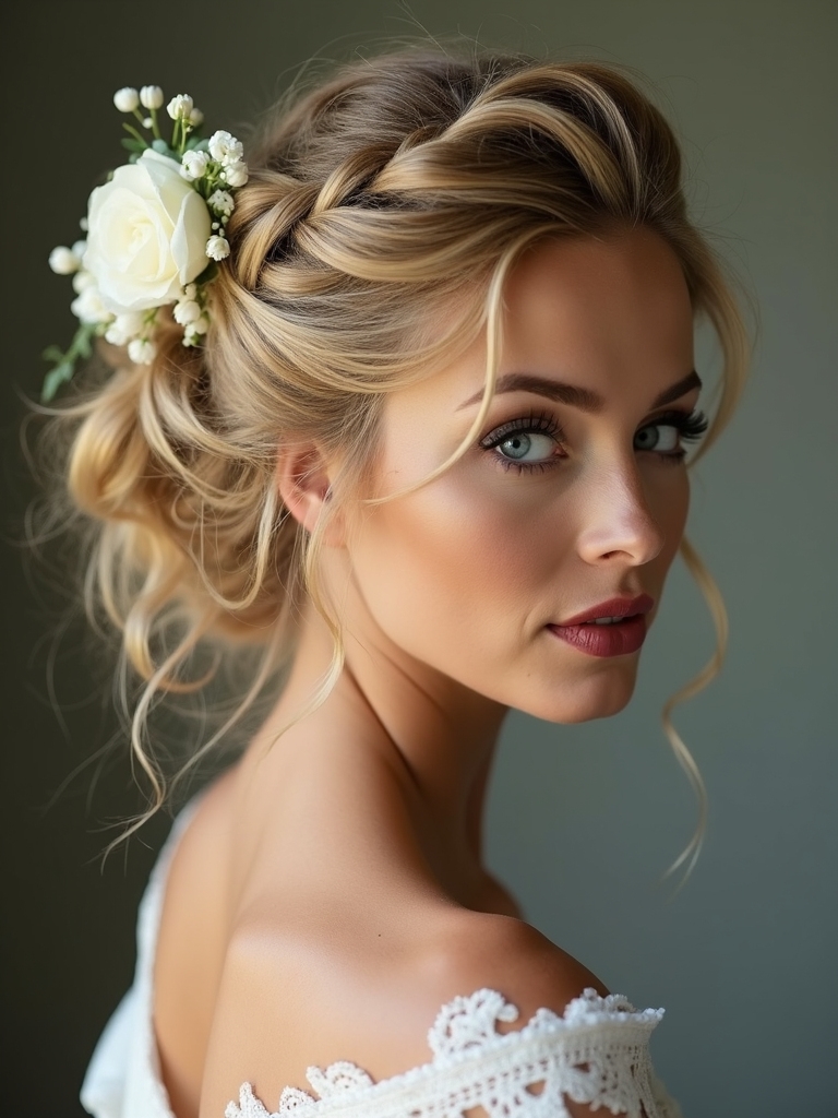 light airy floral updos