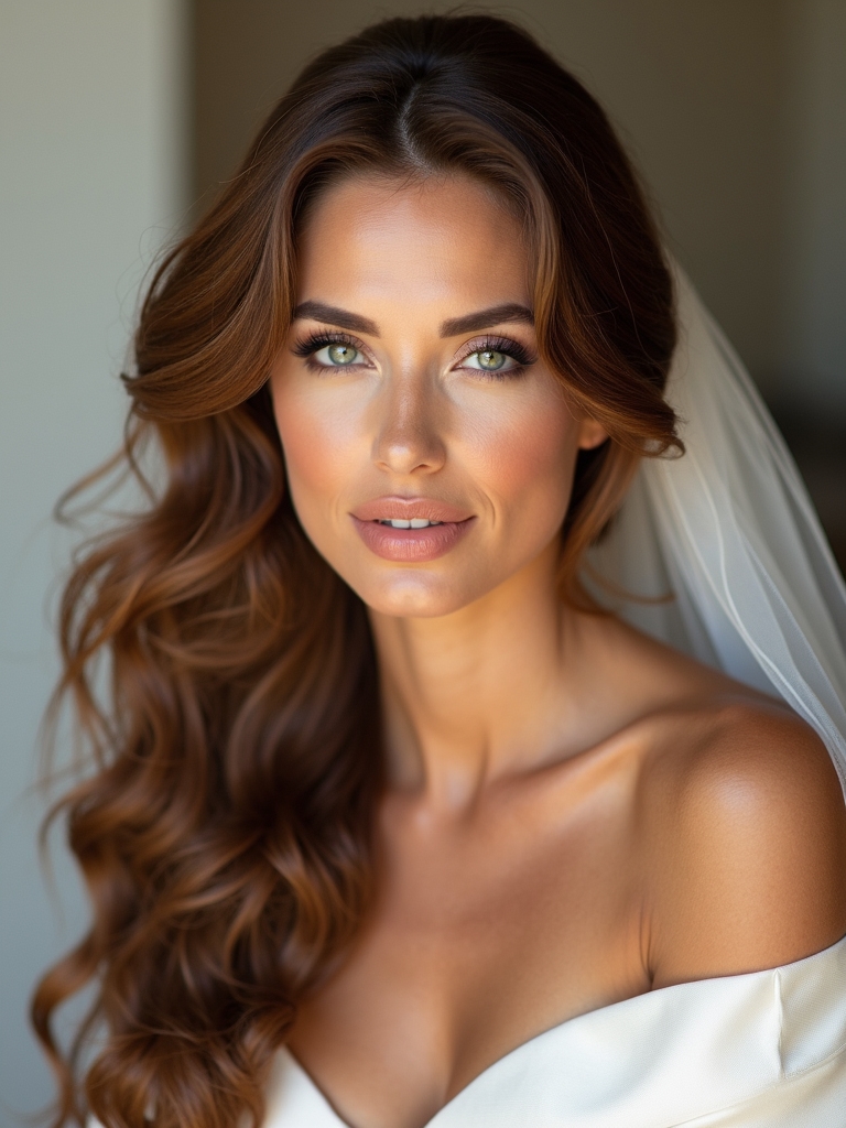 long hair bridal elegance