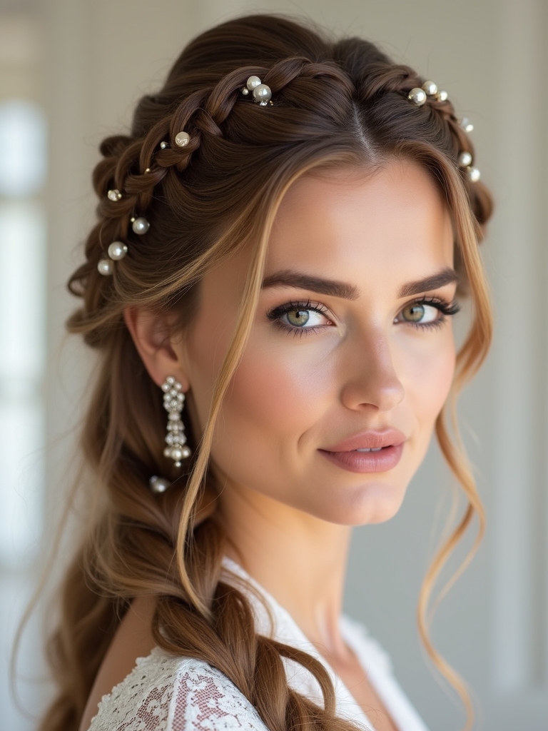 luxury bridal braid accents