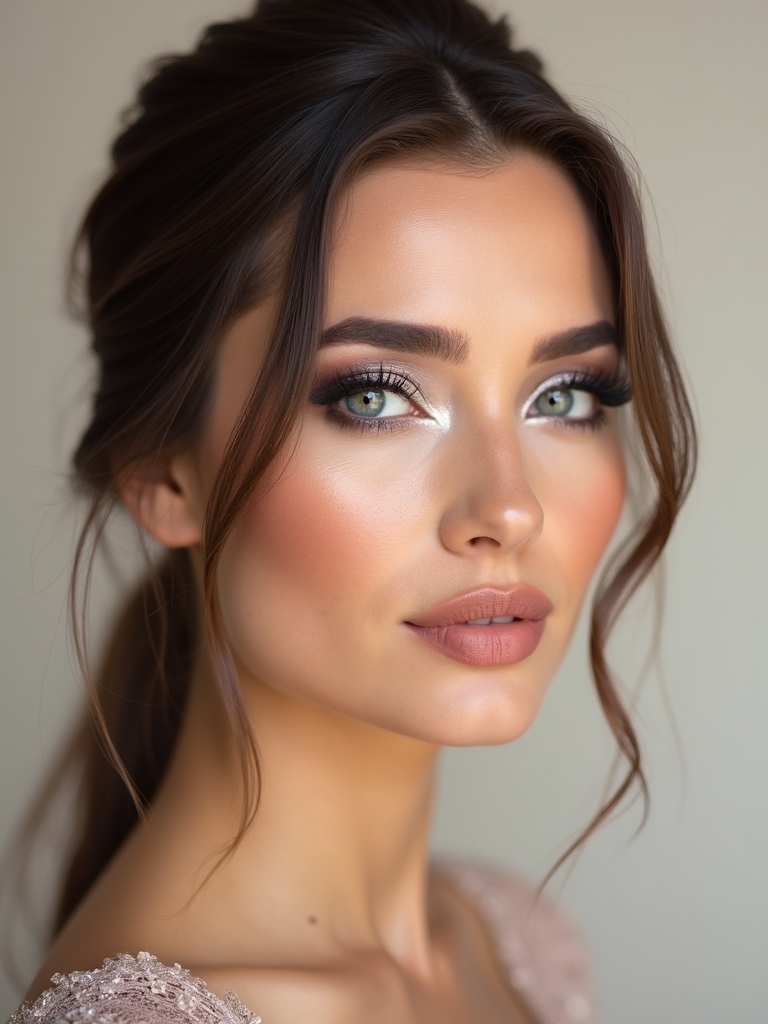 metallic bridal makeup elegance