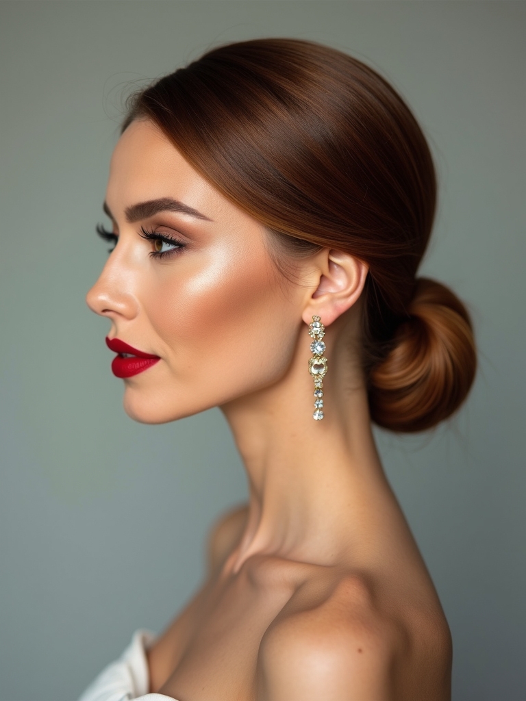 modern elegant low buns