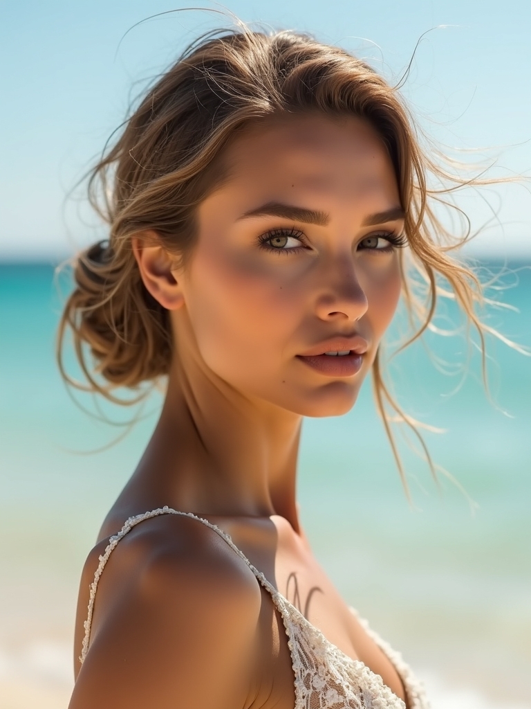 ocean inspired elegant low buns