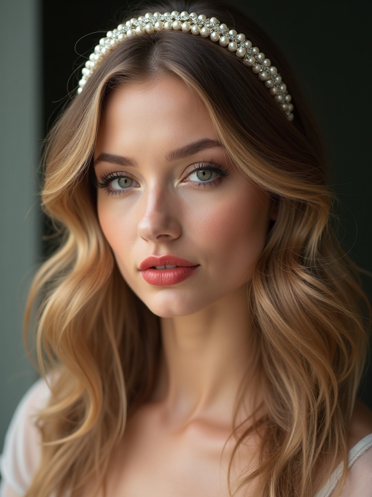 pearl embellished bridal elegance