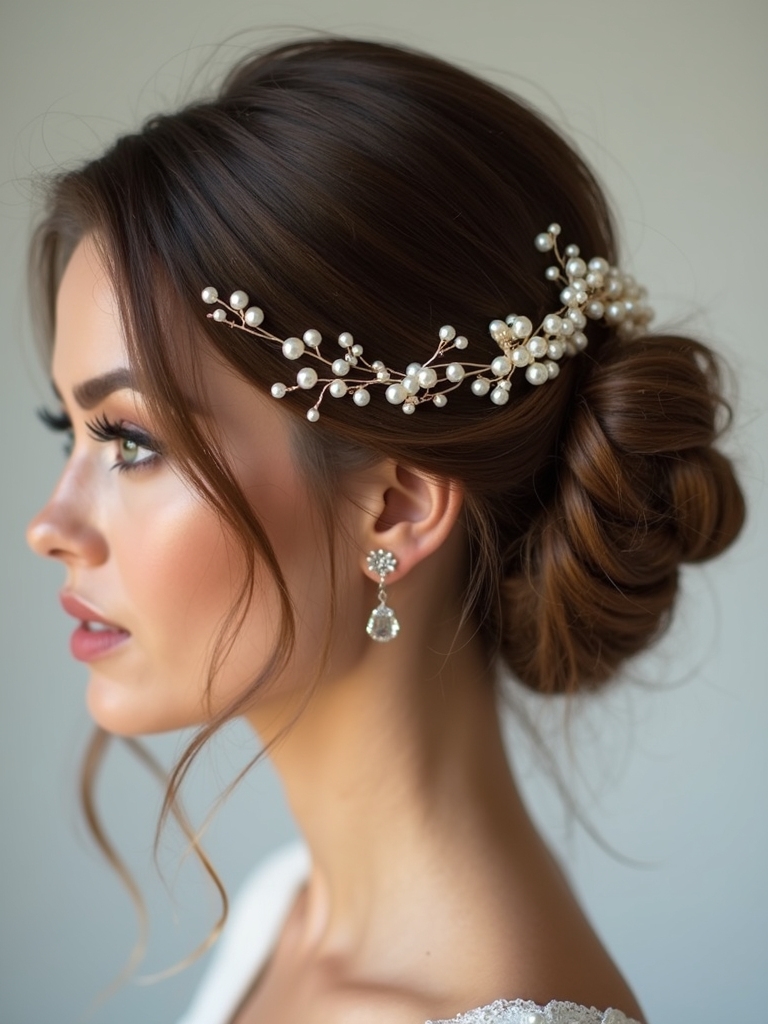 pearl embellished formal hairstyles