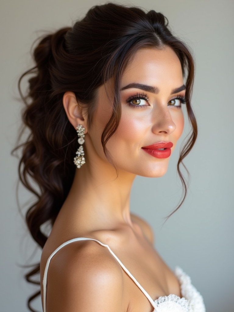 playful buoyant bridal hairstyle