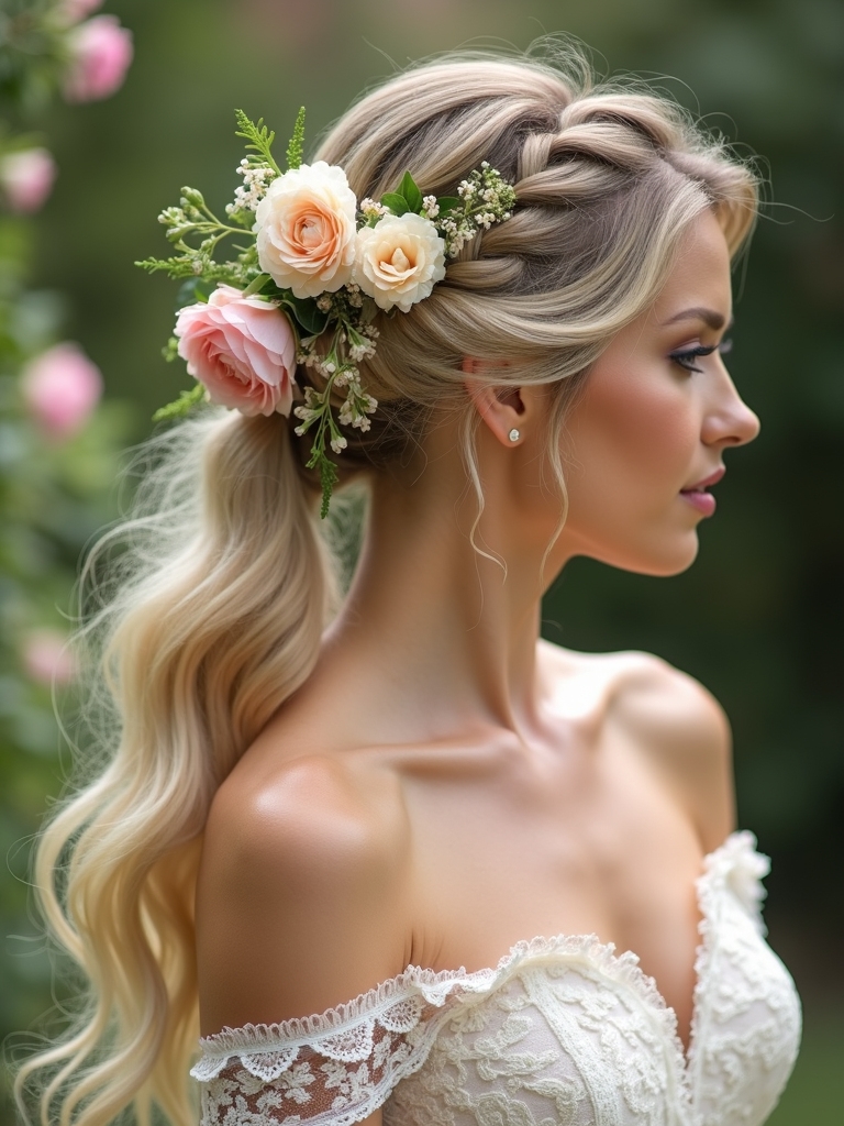 playful floral ponytail styles