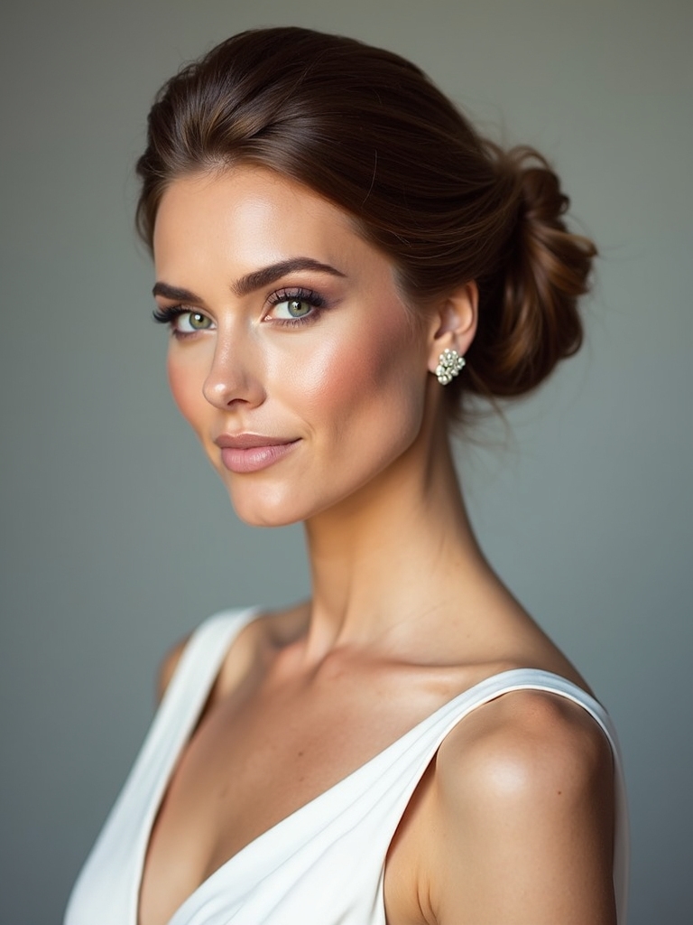 polished compact top knot