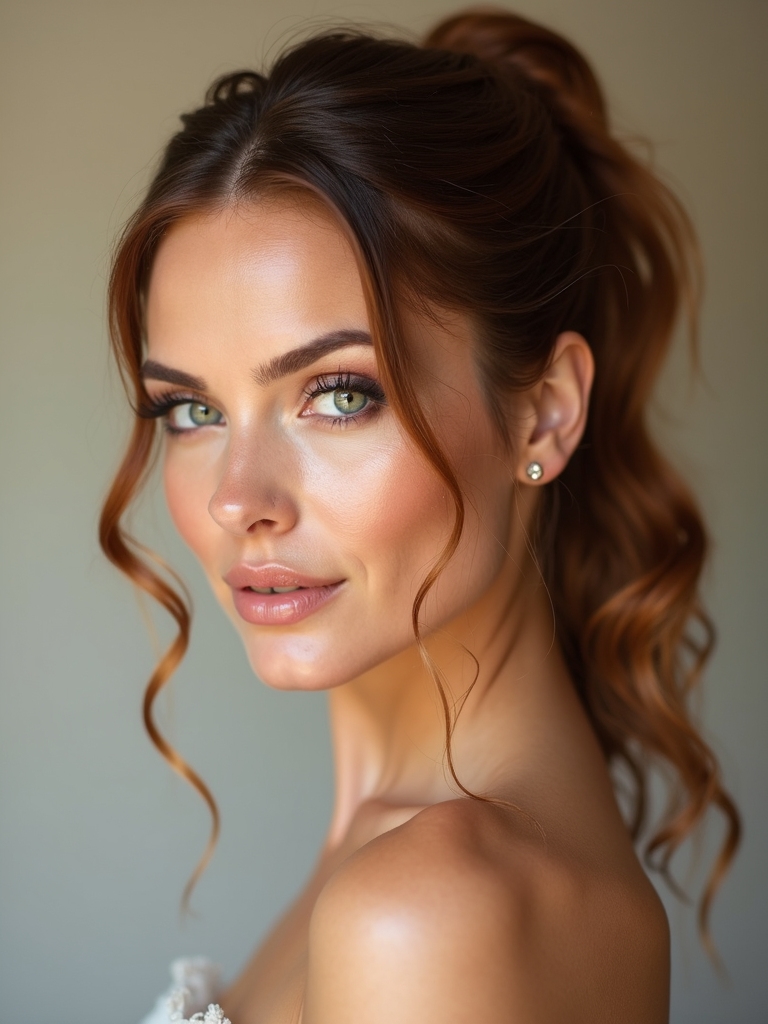 polished glossy ponytail technique