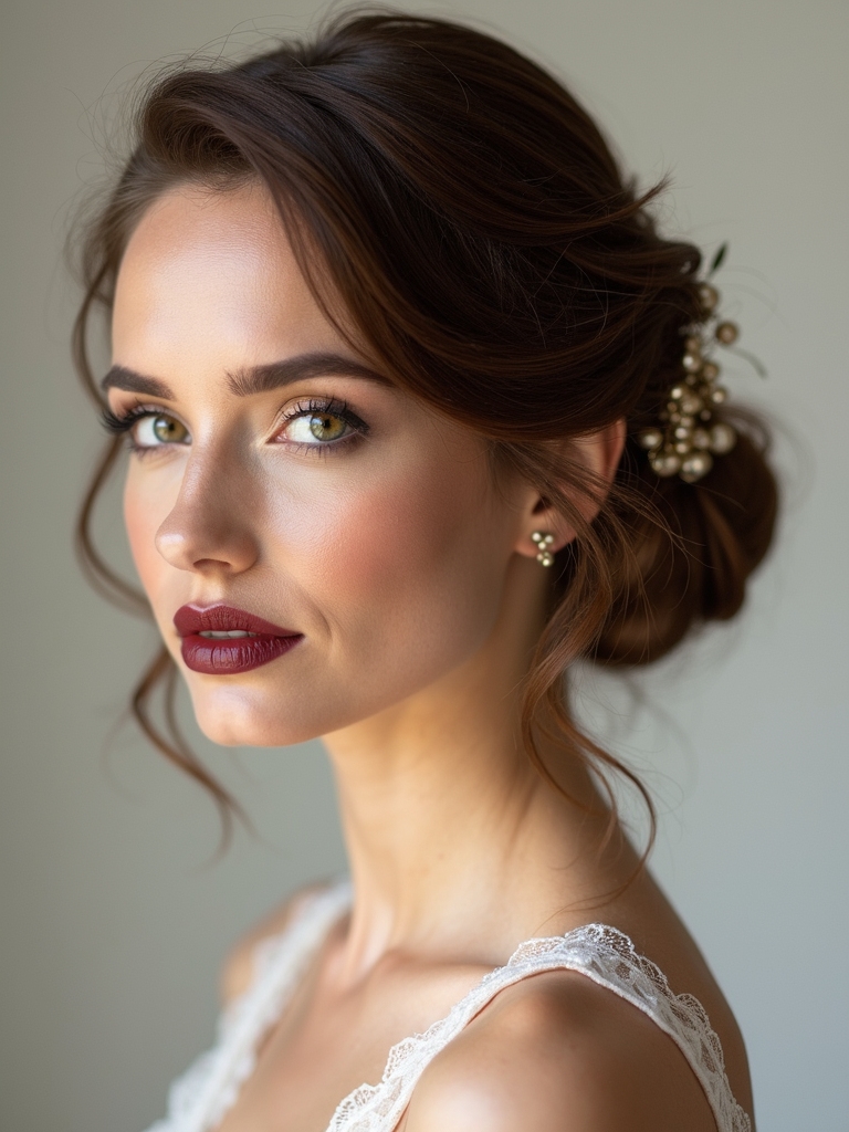 polished low bun styling
