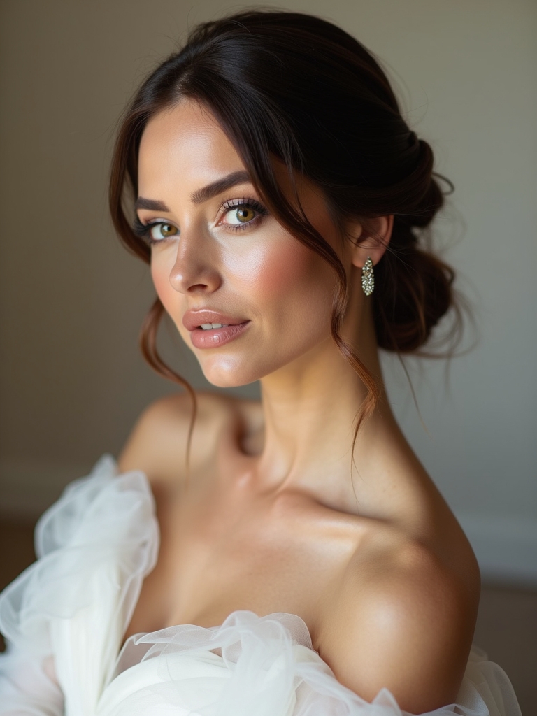 polished sleek low buns