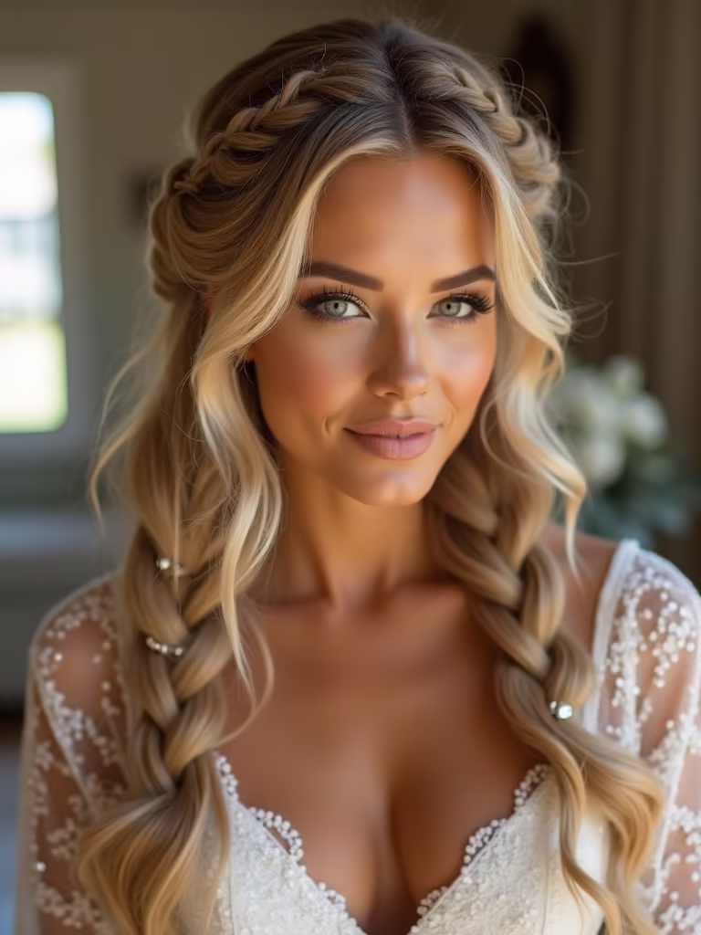 radiant bronzed braided beauty