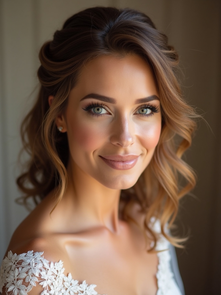 radiant twisted half up crown