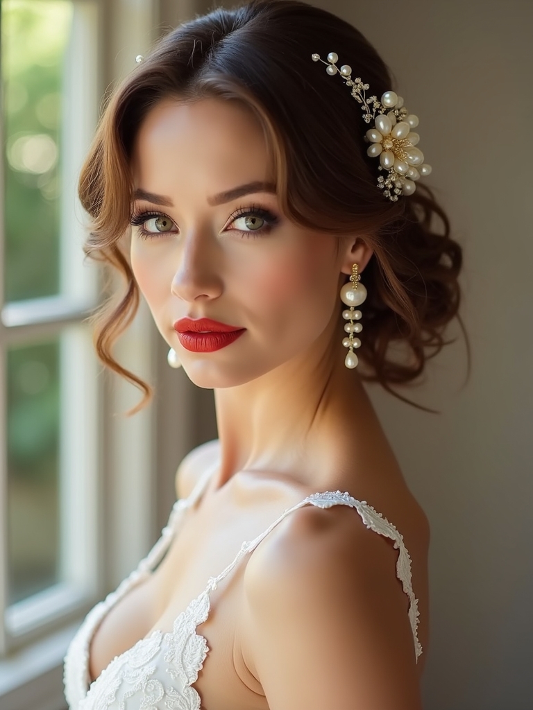 refined pearl bridal earrings