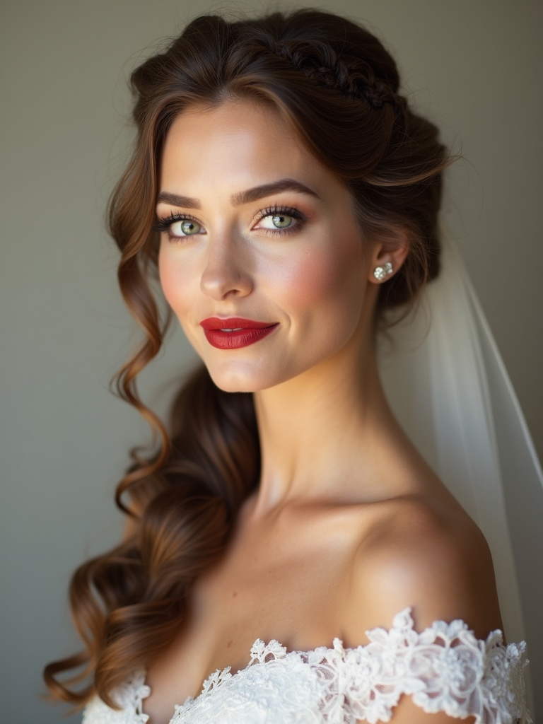 romantic cascading waterfall braids