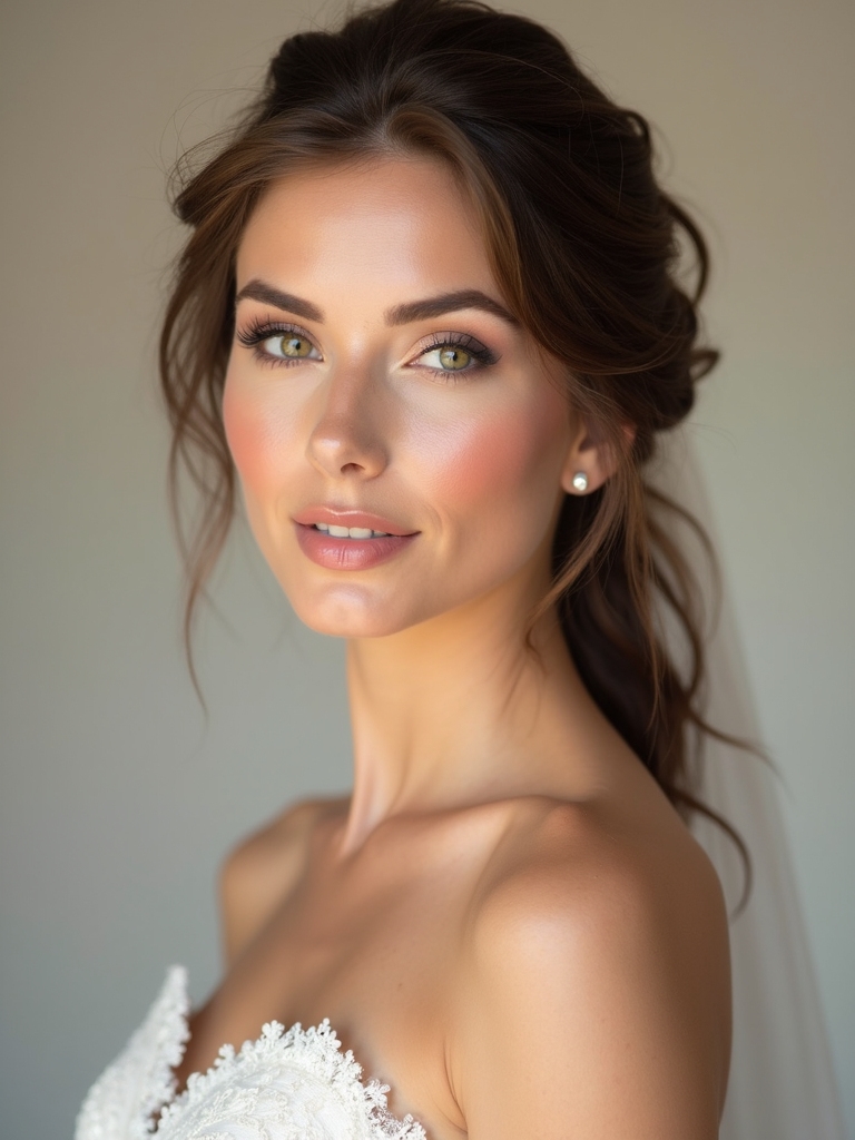 romantic elegant bridal makeup