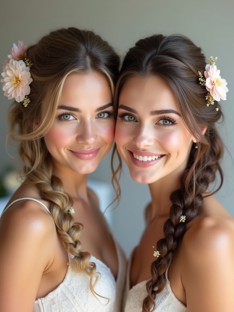 romantic flower accents hairstyles