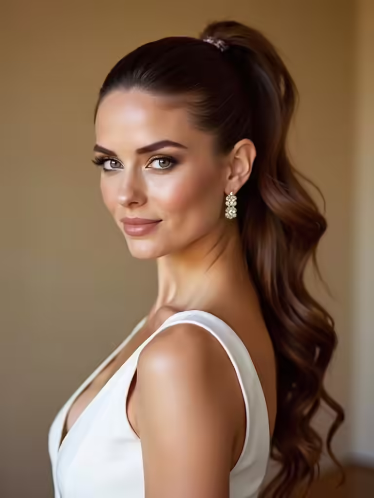 romantic half pony hairstyle elegance