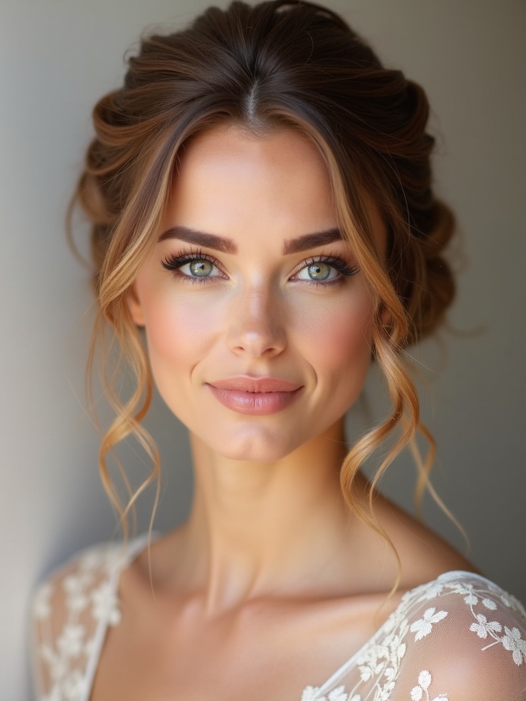 romantic half up bun elegance
