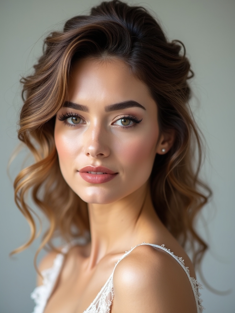 romantic half up bun hairstyle