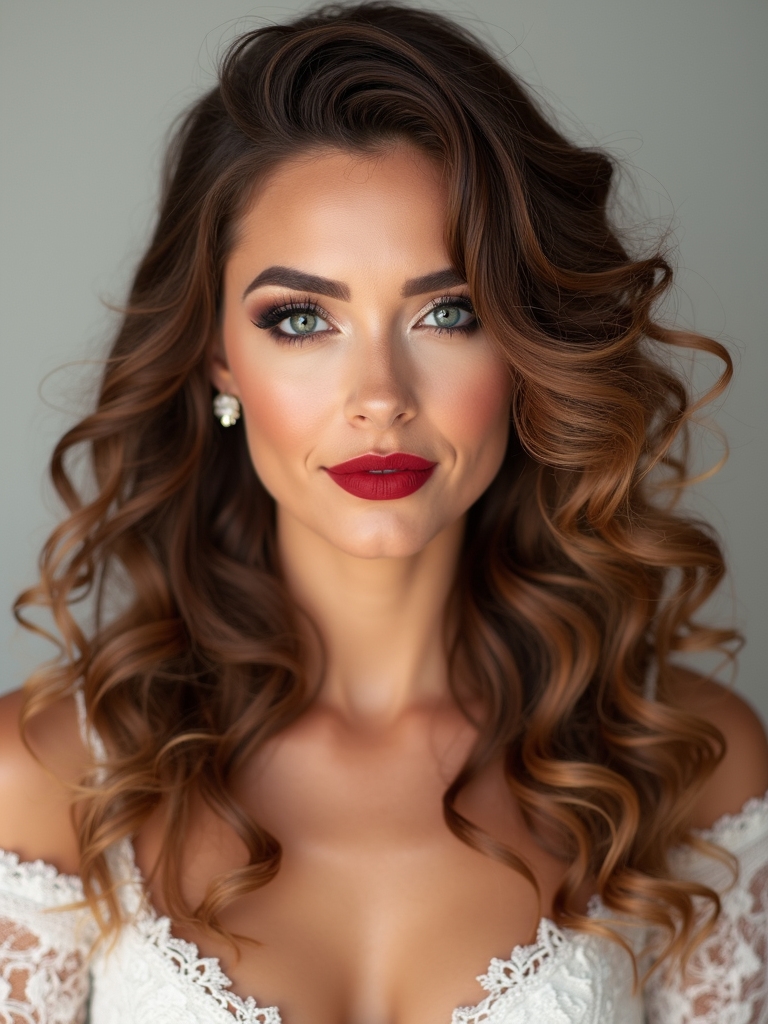 romantic half up curls hairstyle