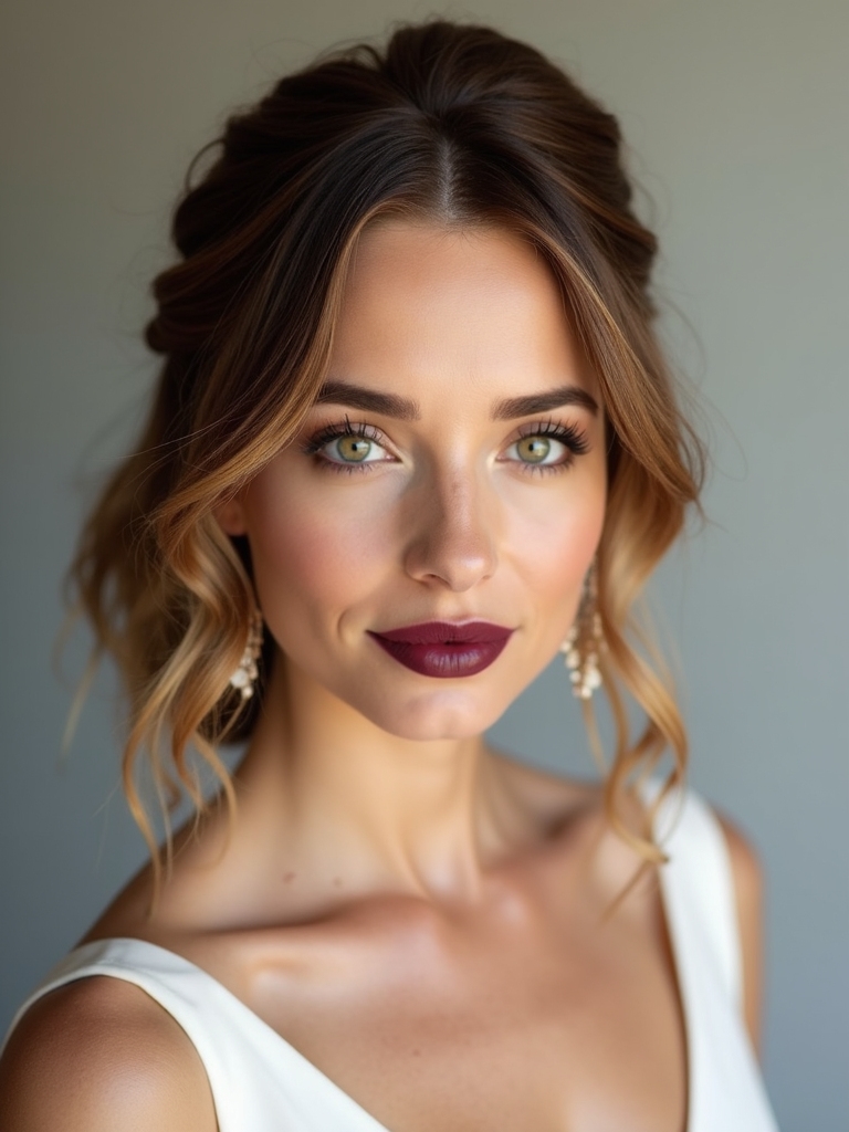 romantic loose wave updo