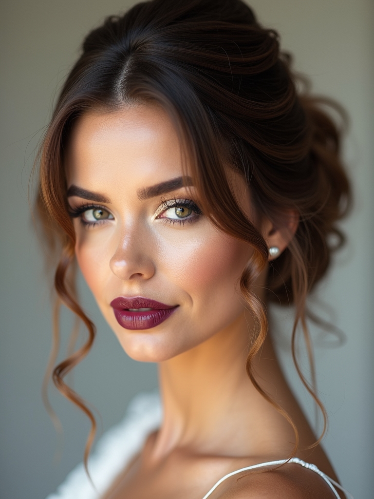 romantic low bun elegance