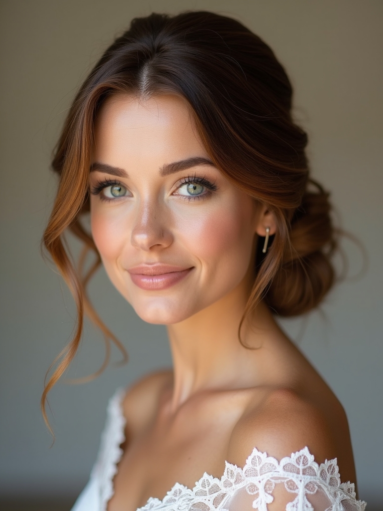 romantic low bun elegance