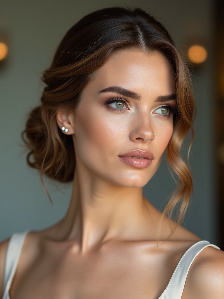 romantic low bun hairstyle